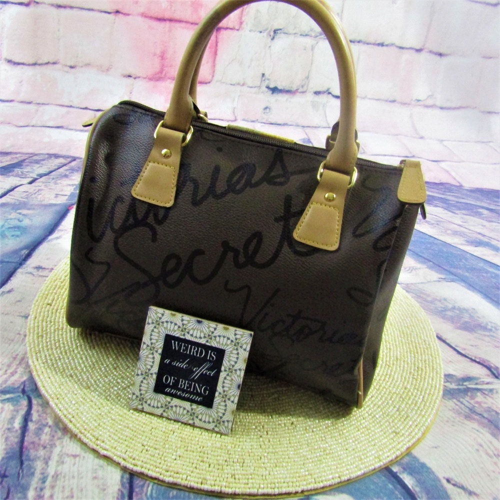 Victoria's Secret Satchel Purse Bag Brown Black